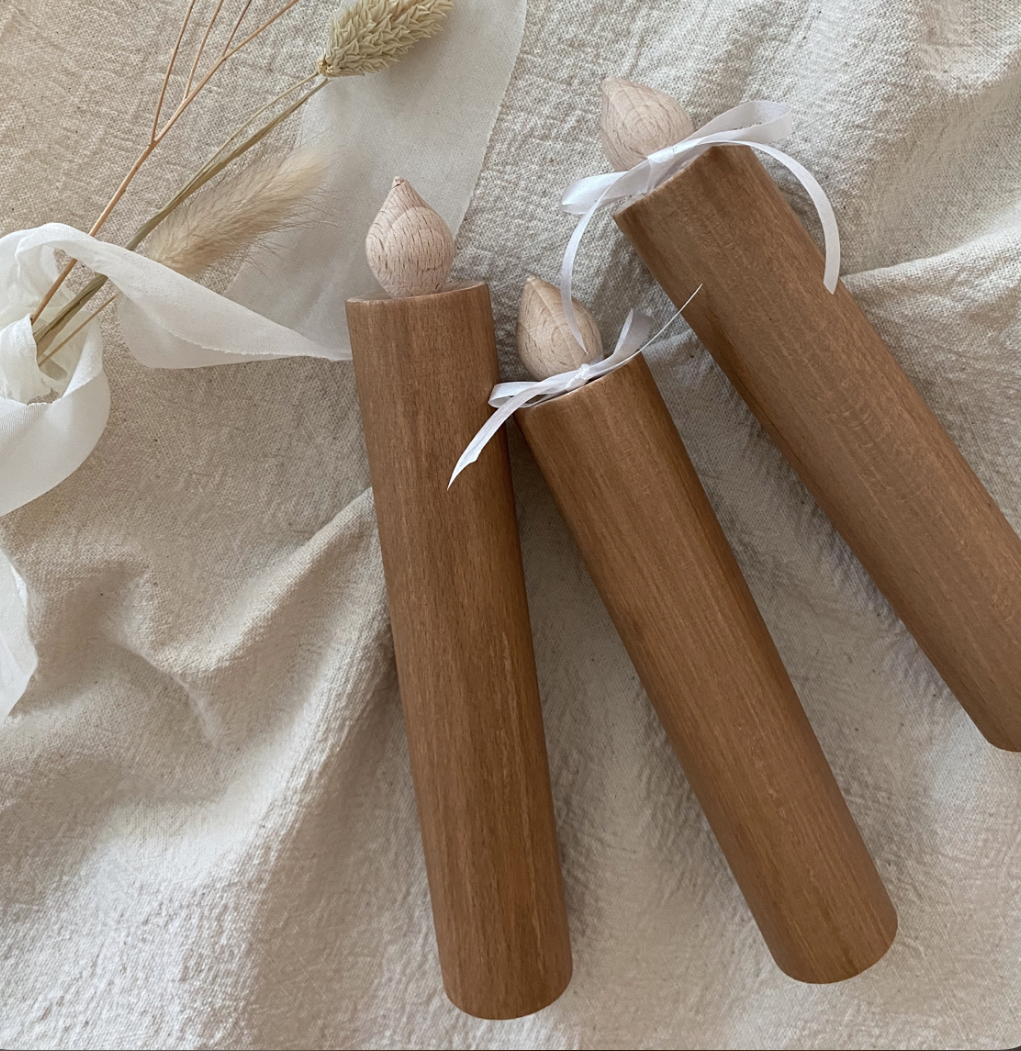 wooden candle